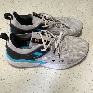 Under Armour Project Rock HOVR 5 Mens Size 11 Training Shoes Blue Grey